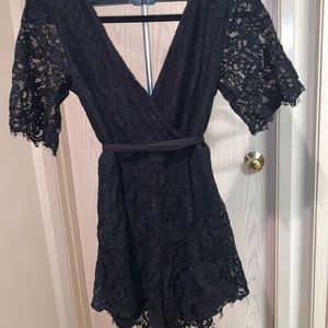 Black lace romper